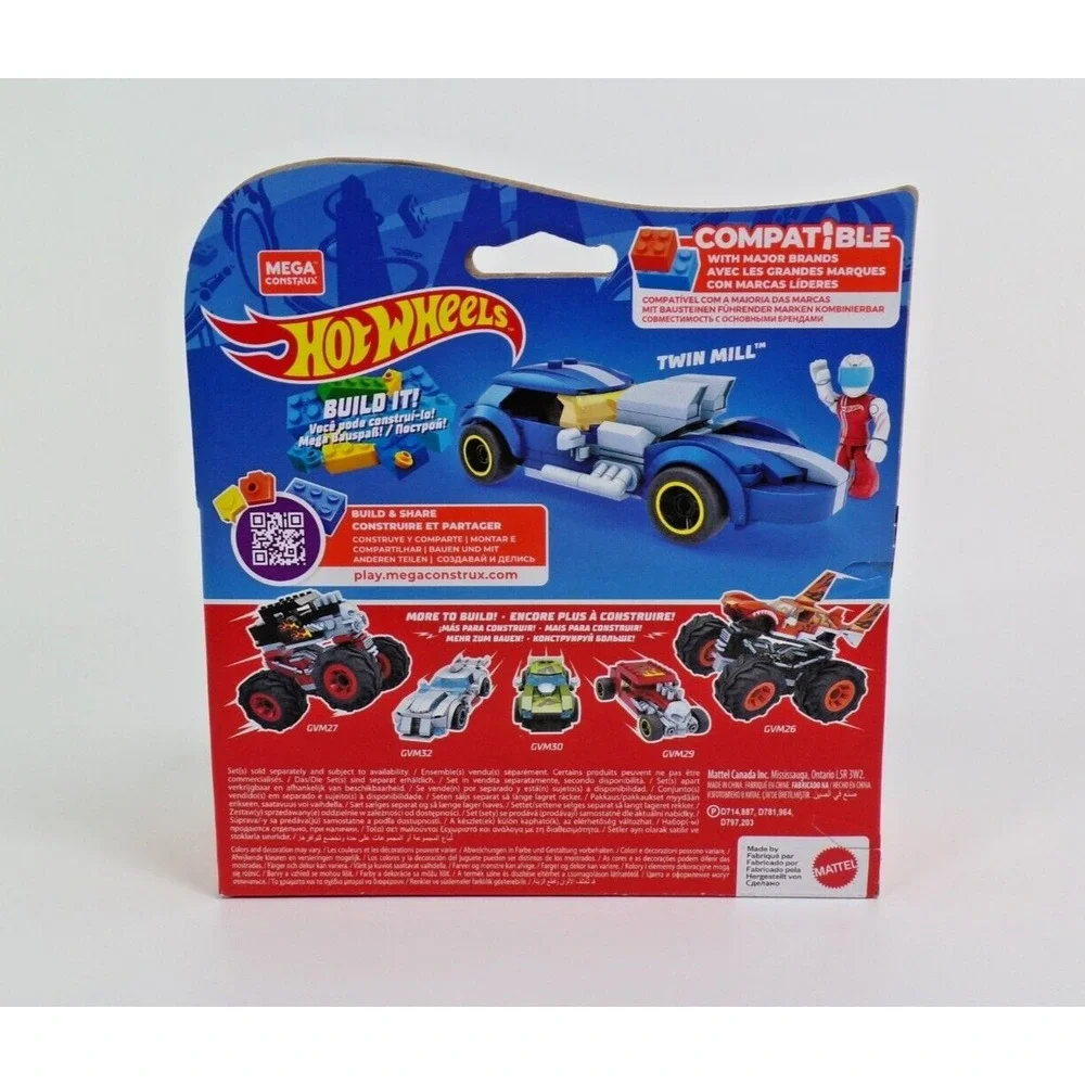 Hot Wheels Mega Construx Twin Mill GVM31 Building Set Ages 5+ Race‎ Car New!